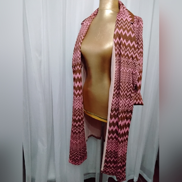 Vintage Missoni 1970s Zigzag Double-Breasted Coat - Made in Italy - IT 40 - Picture 9 of 16